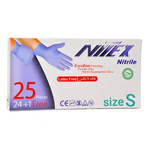 دستکش نیتریل نیتکس کد 25s سایز اسمال بسته 25 عددی